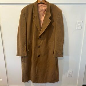 Christian Aujard Vintage Cashmere Coat Camel Long‎ Quiet Luxury Italian 48R